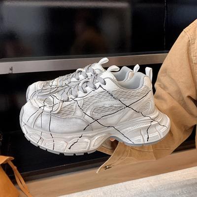 Dad Shoes Women's New Mesh Breathable Thick Sole Heightening Old Casual Sports Shoes Tide