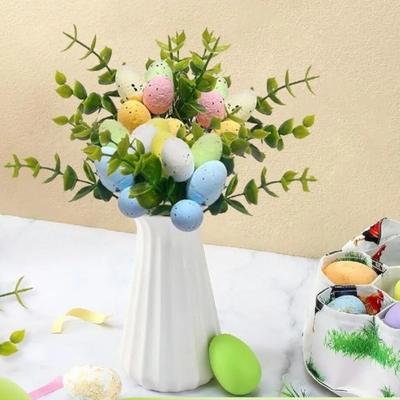 1/5/10PCS Happy Easter Foam Eggs Tree Branches Bird Eggs Fake Plant  Vase Garden Wedding Plant Wall