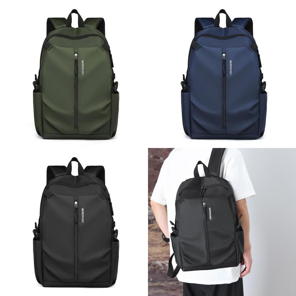 Simple Color Solid Letter Print Student Large Capacity Backpack School For