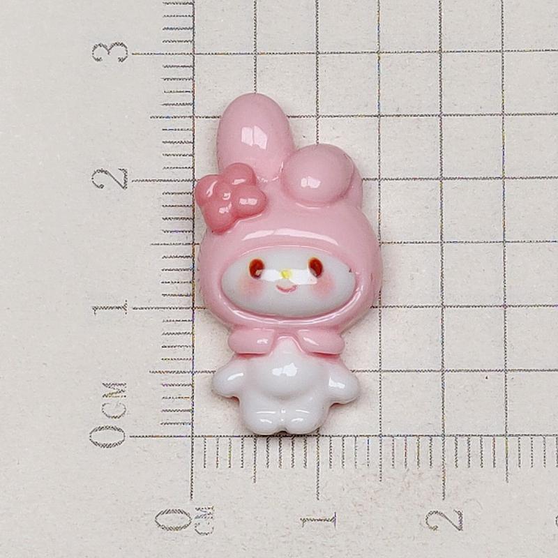 10Pcs Cartoon Cute Cartoon Rabbit, Crystal Ball, Bow, Peach Heart, Cake Scrapbook Craft Diy Miniature Ornament Accessories A7