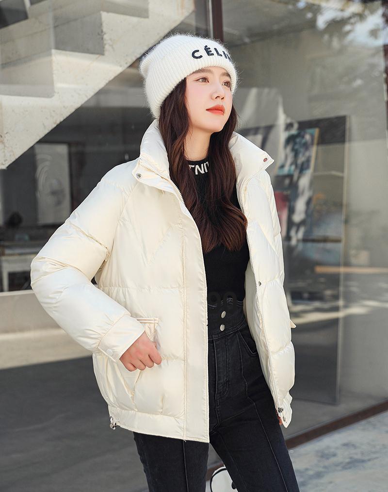 

Женская зимняя куртка с коротким воротником-стойкой, ветрозащитная верхняя одежда XXL бежевый