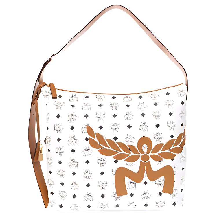 

MCM Pattern Logo Zipper Closure Coated Canvas Tote Shoulder Bag Women Handbags White MWHESTA06WT001 Basic Set (Bag+Dust Bag)