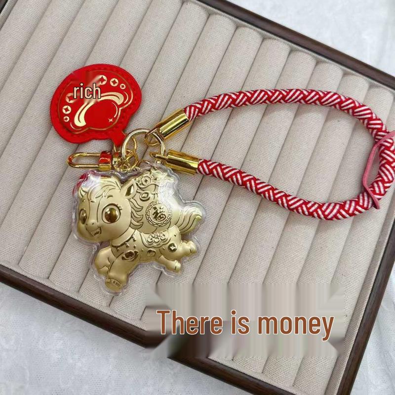 

Брелок 999 чистого золота Рік Коня: Талісман-мішечок для грошей - Ідеальний подарунок Charm Only