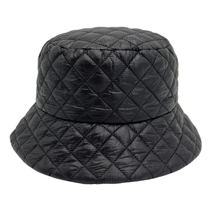Grid Pattern Fisherman Hat Goose Down Fill Pure Color Versatile Style Cap Warm