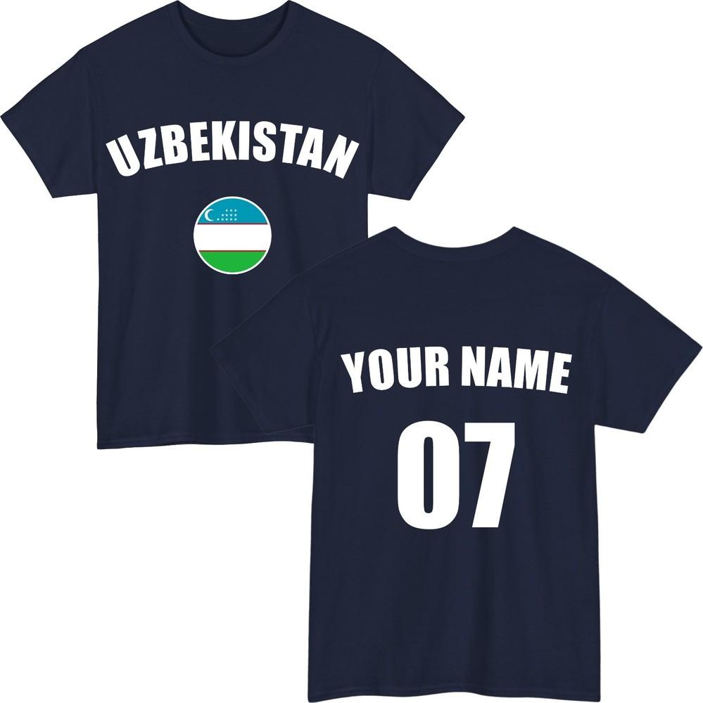 Personalised uzbekistan football tshirt custom name number fan unisex tee top S