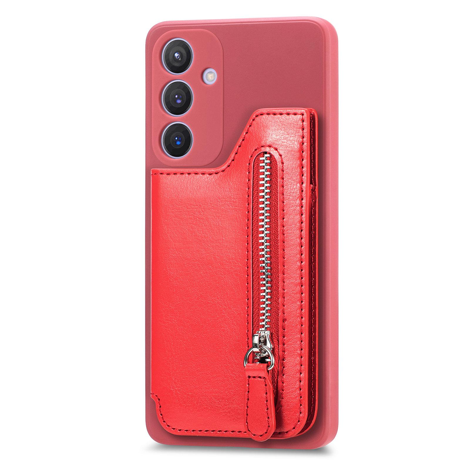 

Для Samsung Galaxy S25 Чехол из ПУ кожи+ТПУ Чехол для телефона с карманом на молнии Кошелек B