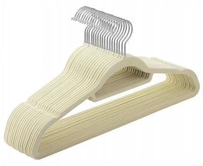 Percha maxi de terciopelo, juego de 50, beige