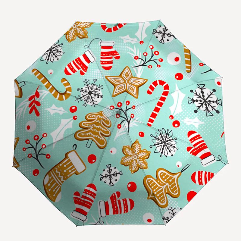 

1pc Ornaments Auto-Fold Umbrella with One-Touch Open/Close - 8 Reinforced Ribs for Windproof Stability, yy251118133