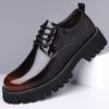 Big Head Shoes Glossy Leather Derby Leather Shoes Formal Business Casual Platform Non-slip Wedding Groom Shoes