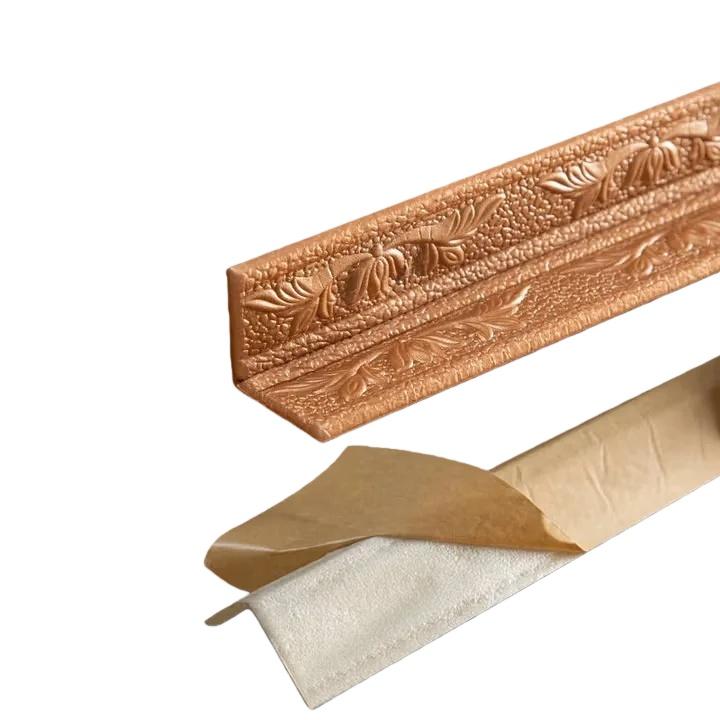 

2.3m/Roll 3D Wall Trim Line Skirting Border Self Adhesive Waterproof Baseboard Wallpaper Wall Sticker For Room Home Decoration 2.3mx8cm коричневый
