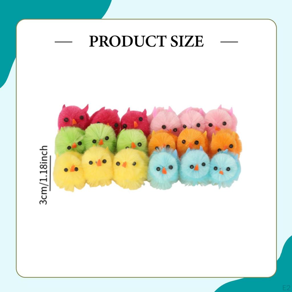 18x Mini Easter Chicks Decoration Art and Crafts Stuffed Chick Toys Tiny Chenille for