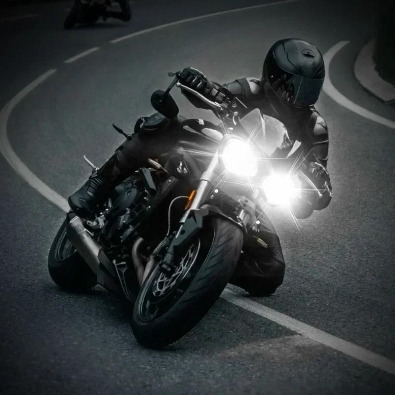 2 Stück Motorrad LED Scheinwerfer 12V Hohe Helligkeit LED Lichter Lampe für Motorrad Moto Externe Front LED Fokus Zusätzliche Spotlights