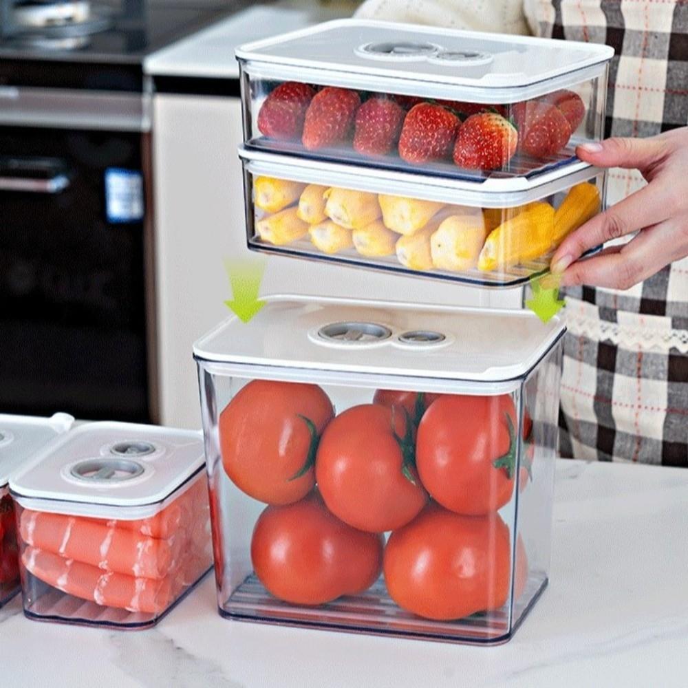 Durable Food Storage Container Vacuum Snacks Fruit Storage Box Organizer Sealed Crisper Kitchen