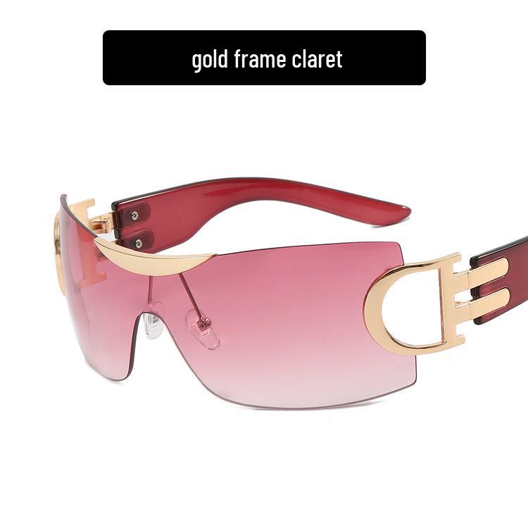 Large Frameless Y2K Sunglasses 2022 - Futuristic Sporty Design