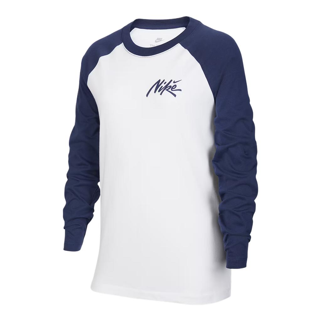 Nike Sportswear T-Shirt Fw/Aw25 Crew Neck Raglan Sleeve Fitted Color Block Long Sleeve Kids Tops IM0593102