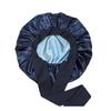 Satin Nightcap with Ribbon Bowknot, Double-Sided Silk Hair Cap, Leopard Print