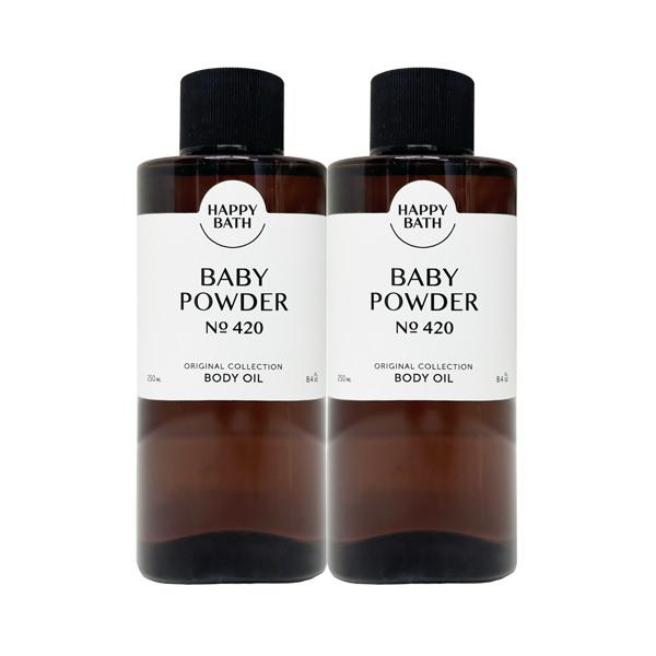 HAPPY BATH Original Collection Body Oil Baby Powder 250ml x2