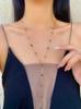 Bohemian Long Y-Shaped Necklaces for Women Metal Clavicle Chain Gold Color Choker Holiday Party Jewelry Necklace Gift Collar