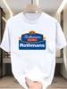 Męska koszulka z krótkim rękawem w rozmiarze europejskim, z nadrukowanym logo Rothmans Racing, zaprojektowana z luźnym okrągłym dekoltem, wykonana z oddychającej tkaniny letniej