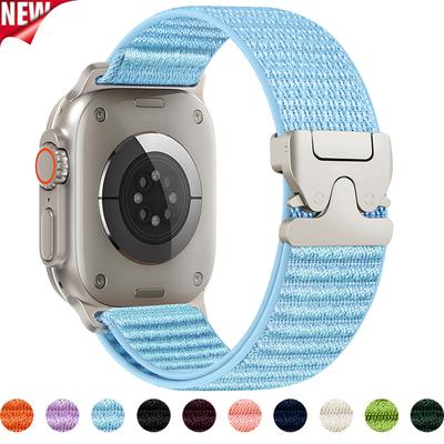Bracelet Sport en Nylon pour Apple Watch Series ultra 3 49mm 42 45 38 40 41mm Bracelet à Boucle Parachute pour Iwatch Series 11 10 9 8 7 6 SE3