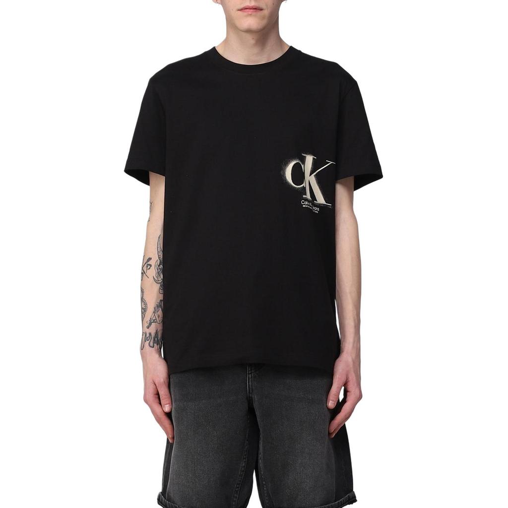 Calvin Klein Ss23 Logo Print Crew Neck Short Sleeve T-Shirt Men Tops Black J30J322875-BLK