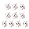 Mini Easter Rabbit Figurines Set of 10 Miniature Animal Statues for Creative Decorations and Potted Plant