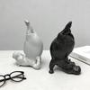 Yoga Hippo Statue Cute Hippopotamus in Meditation Pose Resin Sculpture Funny Desk Decor Unique Gift for Yoga Lovers Relief