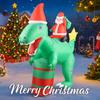 7.87FT Yard Party Decoration Inflatable Santa Ride Dinosaur Toy LED Light Xmas Home Ornaments Supplies Christmas Holiday Gifts