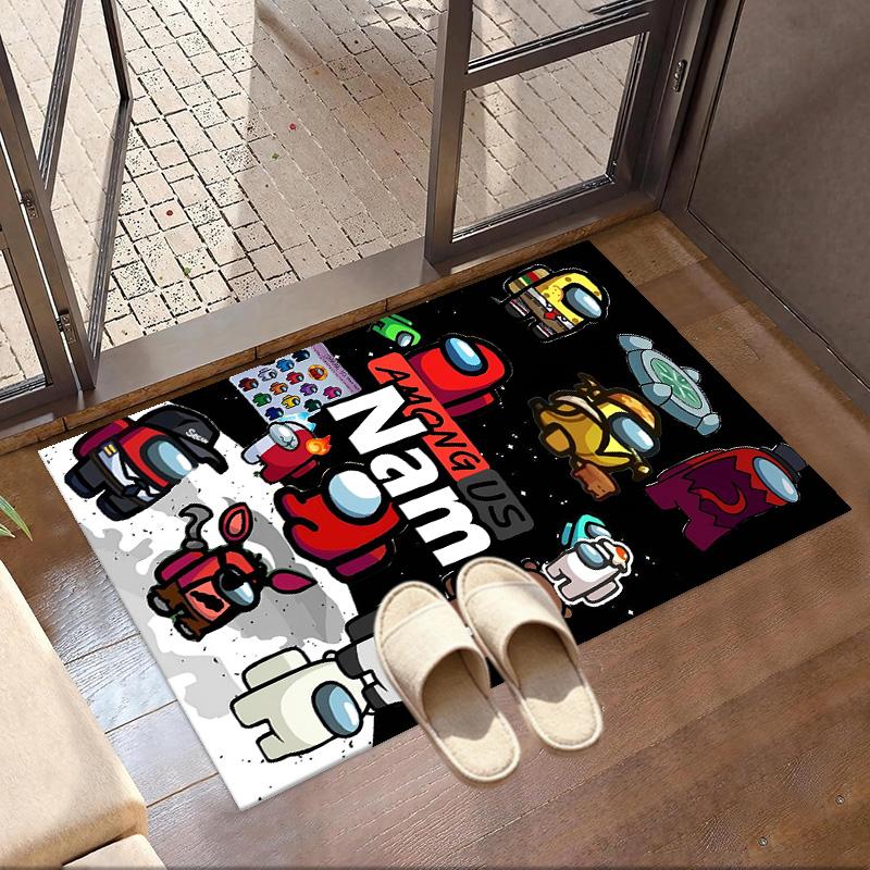 Custom Name Personalized Among Us Print Carpet, Versatile Home Decor Rug, for Playroom, Apartment, Balcony, Entryway, Hallway Gift