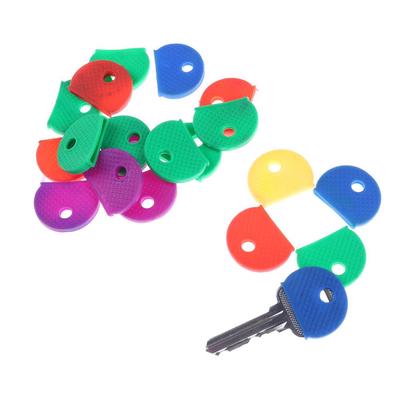 10 Stück Gemischte Farbe Weiche Tastenoberkappe Kappe Schlüsselanhänger ID-Tag Etikett HD