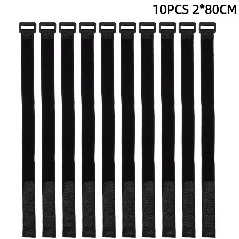 10Pcs Reusable Hook And Loop Nylon Adjustable Wire Fastener Wrapping Cinch Straps Securing Cable Cord Management