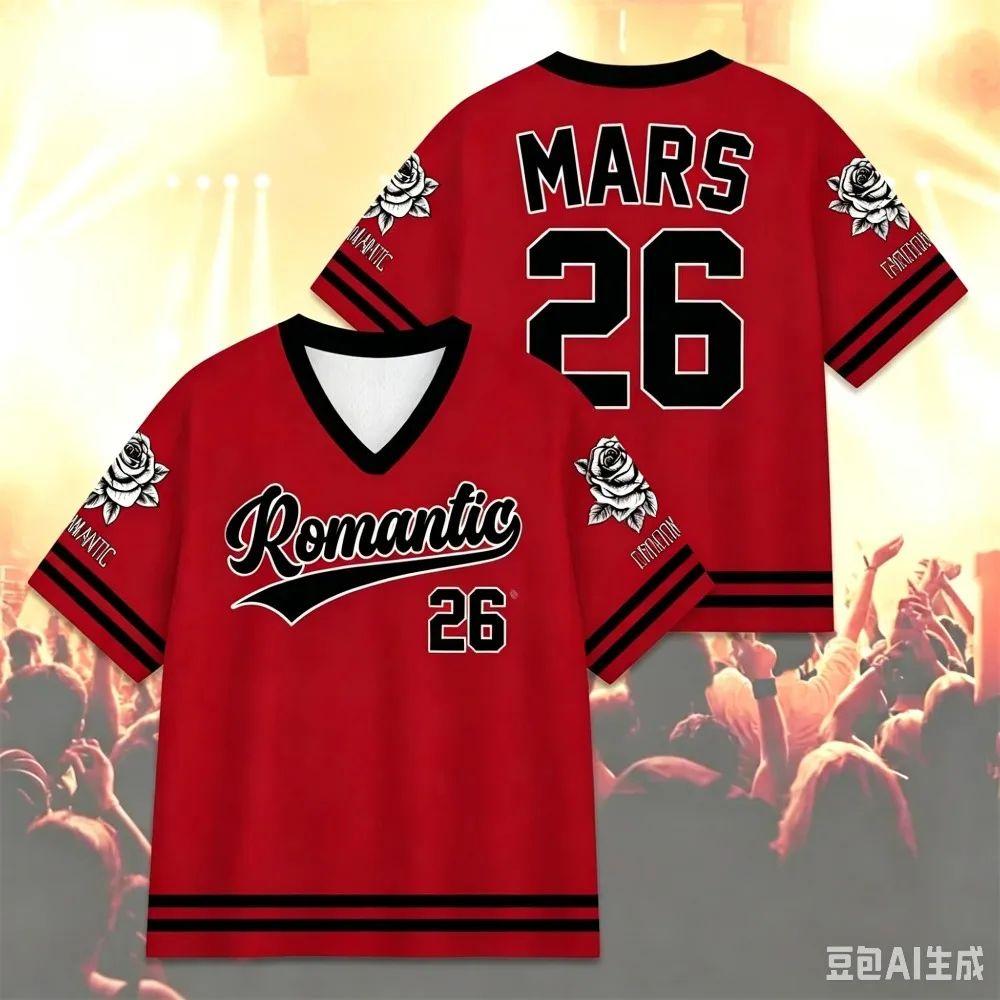 Das Romantische Tour Fußballtrikot Konzert T-Shirt Tour Merch Popmusik Fan Geschenk Mode Kurzarm Oberteil Sommer Herren Damen T-Shirt