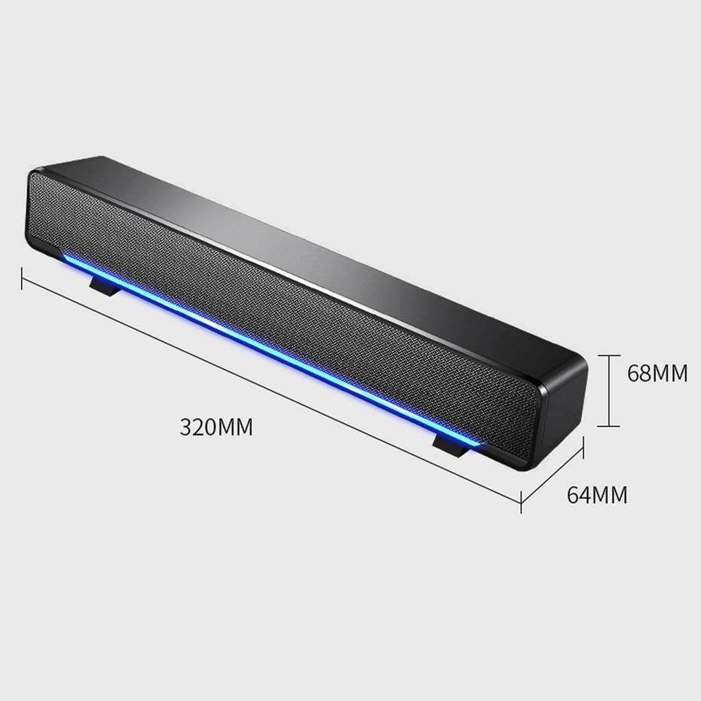 SADA V-196 USB Wired Computer Spker Bar Stereo Subwoofer Powerful Music Player Bass Surround Sound Box 3.5mm   Input for PC Laptop Smartphone Tabl
