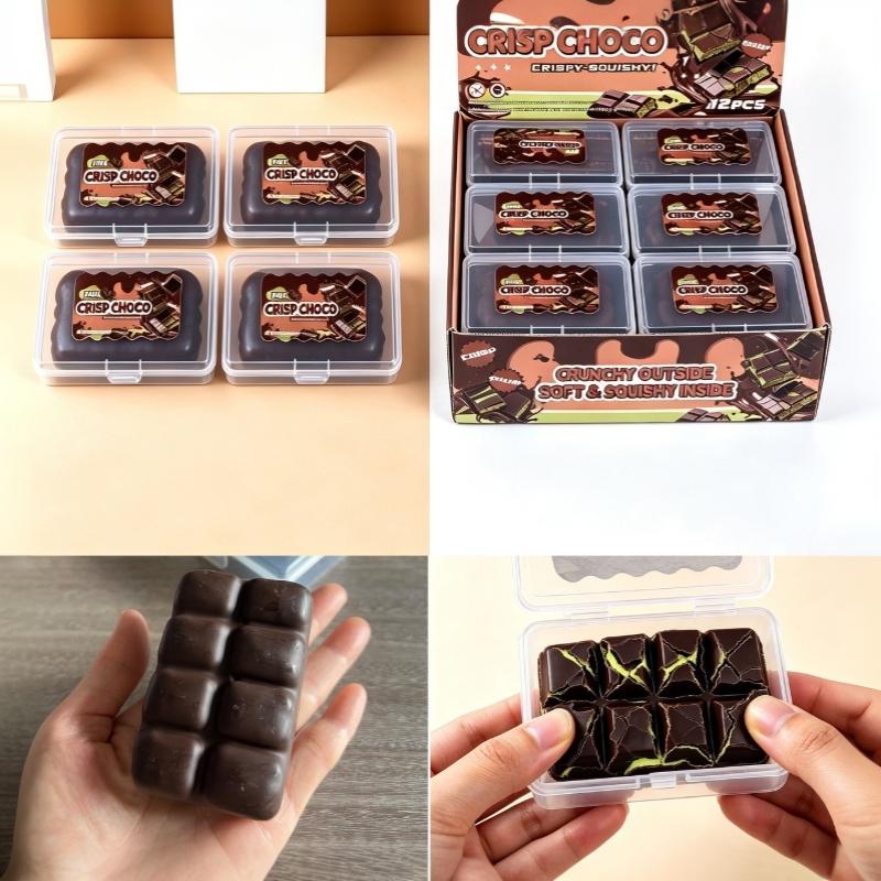Chocolate Wax Donut Cracking Squeeze Toy Crunchy Sound Handmade Unique Craft Fidget Toy for Anxiety Relief