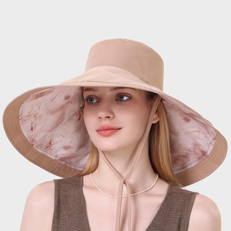 Women's Double-Sided Fisherman's Hat with Big Brim Printed Summer Sun-Protection and Uv-Protection Sun Hat