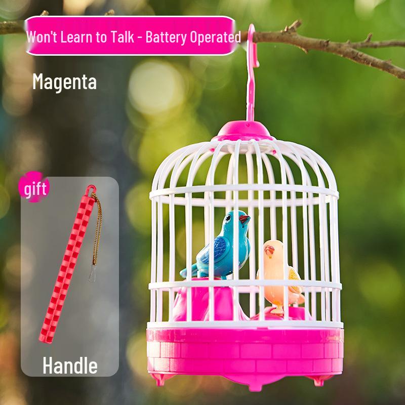 Voice-Controlled Talking Bird Toy with Simulated Birdcage, Repeats & Aids Speech for Kids Aged 1-3