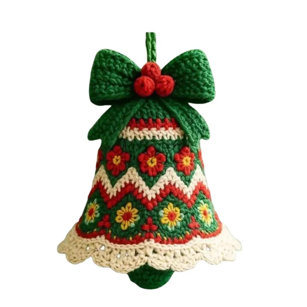 1PC Christmas Bell Ornament Kit DIY Crochet Christmas Bell Ornament Set Perfect Beginner Christmas Decoration Drop Ornaments