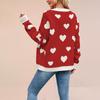 New women's clothing Valentine's Day love peach knitted cardigan pocket V-neck regular jacket