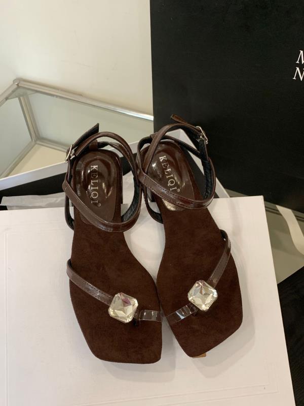 Fashion 2025 Summer Flip Flops Platform Retro Woman Shoes Square Toe Female Sandal Corrective Original Comfort Low Girls Open Beige Fash