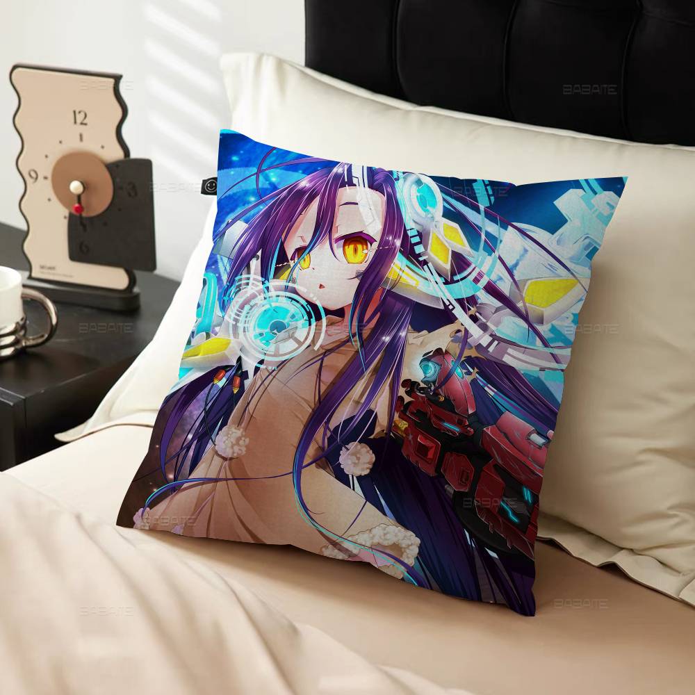 NO GAME NO LIFE Наволочка для офисной подушки Чехол для автомобильной подушки 45x45 см Наволочка для поясничной подушки Чехол для диванной подушки 30cmx30cm