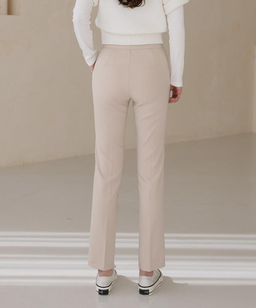 Jikeulib Secret Banding Spandex Slim Fit Straight Slacks