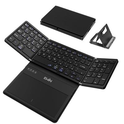 EWiN Keyboard Wireless Foldable Bluetooth Japanese Layout Large Trackpad and Numeric Keypad Full Size Bluetooth Keyboard Can Connect Up To 3 Devices