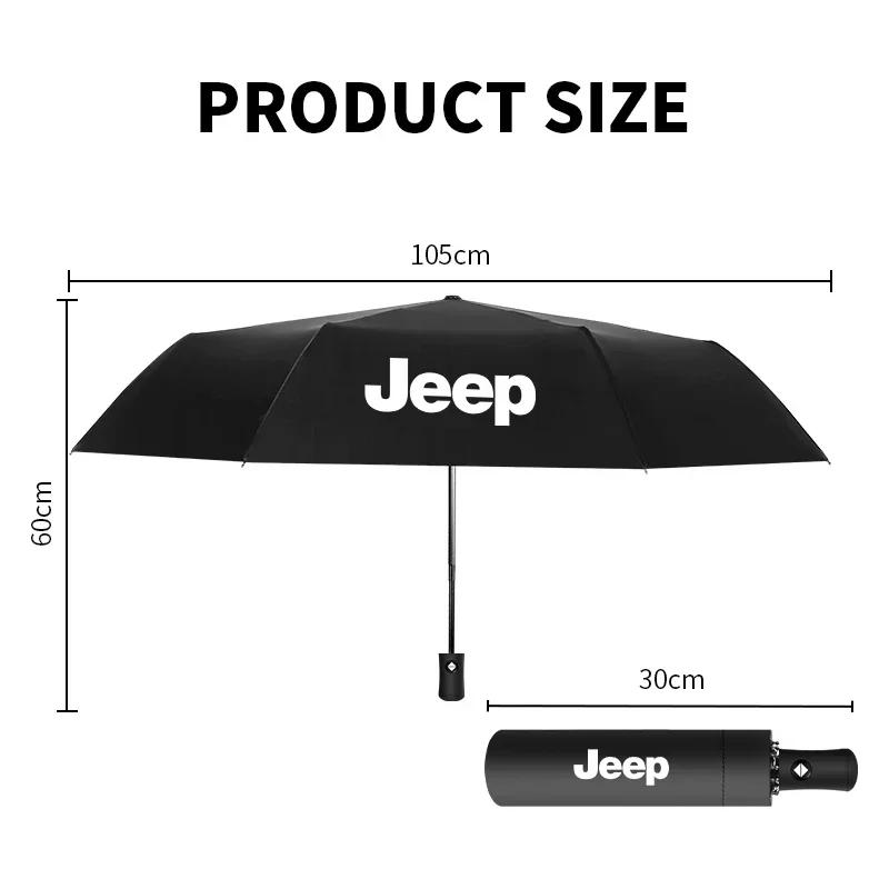 Car Model LOGO Umbrella Auto Anti-UV Accessories for JEEP Wrangler Grand Cherokee JK TJ Compass Renegade Patriot Trail Hawk AMV1