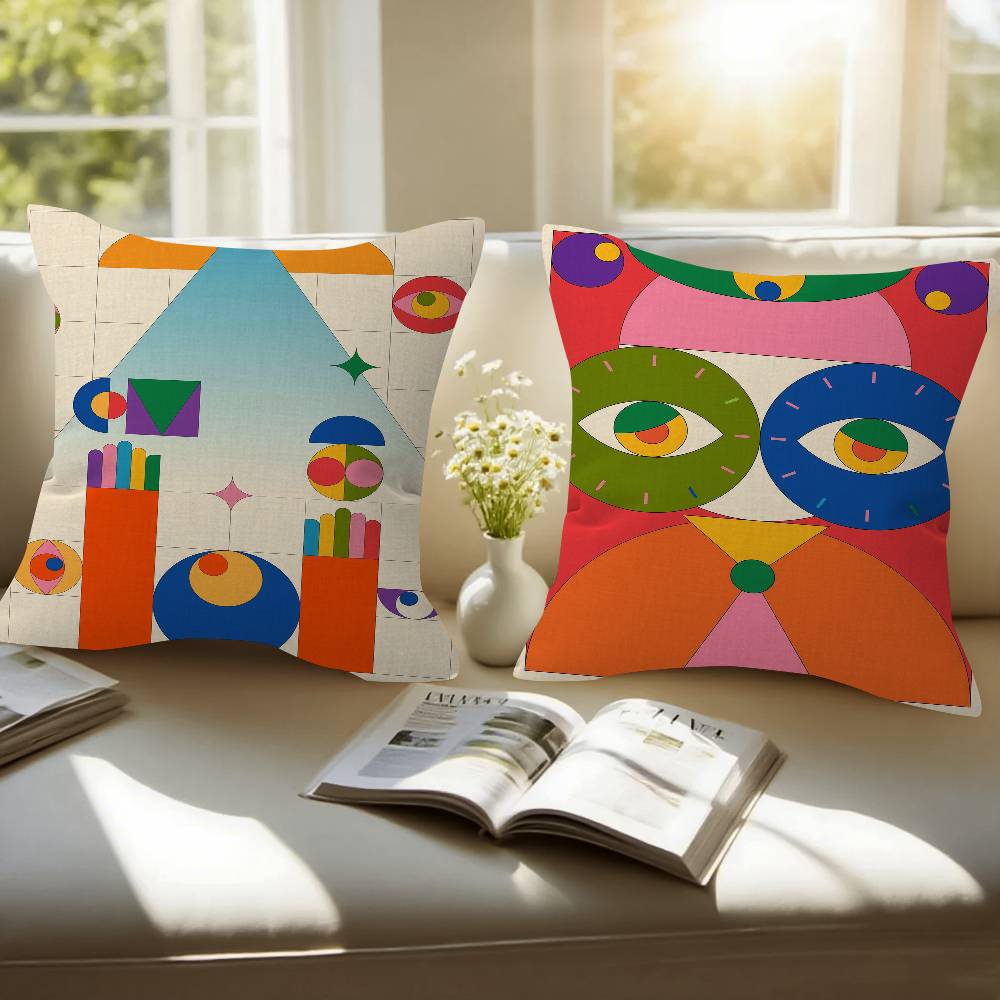 Colorful Geometric Painting Art Cushion Cover Pillowcase Upholstery Sofa Throw Pillow Home Decor Pillowcas