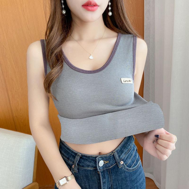 

WTEMPO Женская майка из ледяного шелка, летний сексуальный жилет, модная нижняя рубашка без рукавов, облегающая футболка, женский топ Y2K 4XL светло-серый