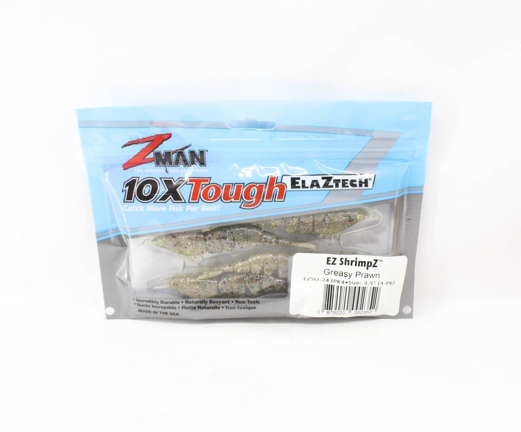 Leurres Souples Zman Shrimpz 3.5 Pouces - Crevette Laguna, Paquet De 4, Neuf