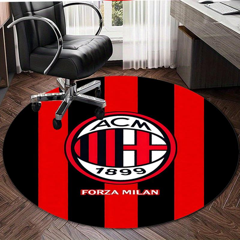 1pc Football Team (7) Print Round Carpet Chair Round Carpet Suitable for Bedroom Living Room Home Decorative Carpet