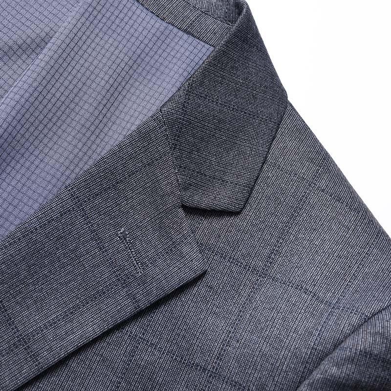Spring and Autumn Thin Men's Suit Korean Style Slim Fit Elastic No-Iron Plaid Small Suit Casual Single