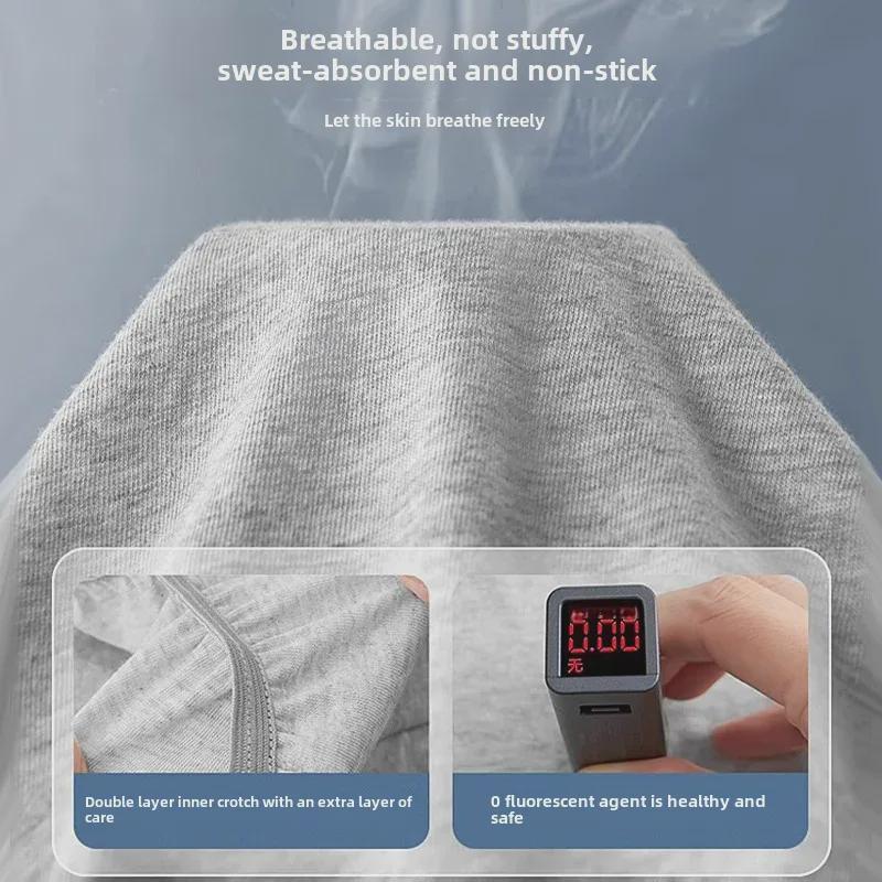 Men's Disposable Pure Cotton Boxer Shorts - Sterile, Four-Corner Design for Business Travel or Daily Use, Large Size Available