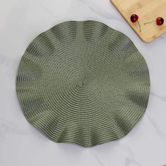 Handwoven Round Placemat Waterproof Heat-Resistant Table Mat for Dining Non-Slip Rustic Kitchen Decor for Home Restaurant